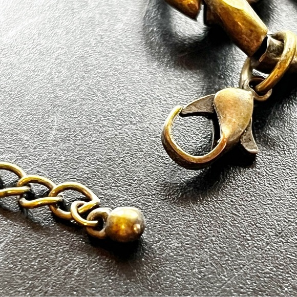 Western Women Dear Stag Head Gold Chain Link Bracelet Rodeo Huntress Biker Brass - Picture 5 of 11